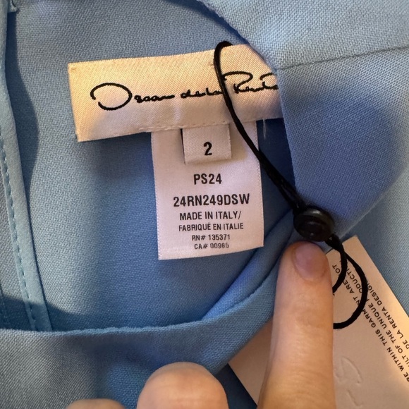 OSCAR DE LA RENTA Jewel Neck Drop Waist Ruffle Sleeveless Mini Dress Size 2 NWT - Picture 11 of 12